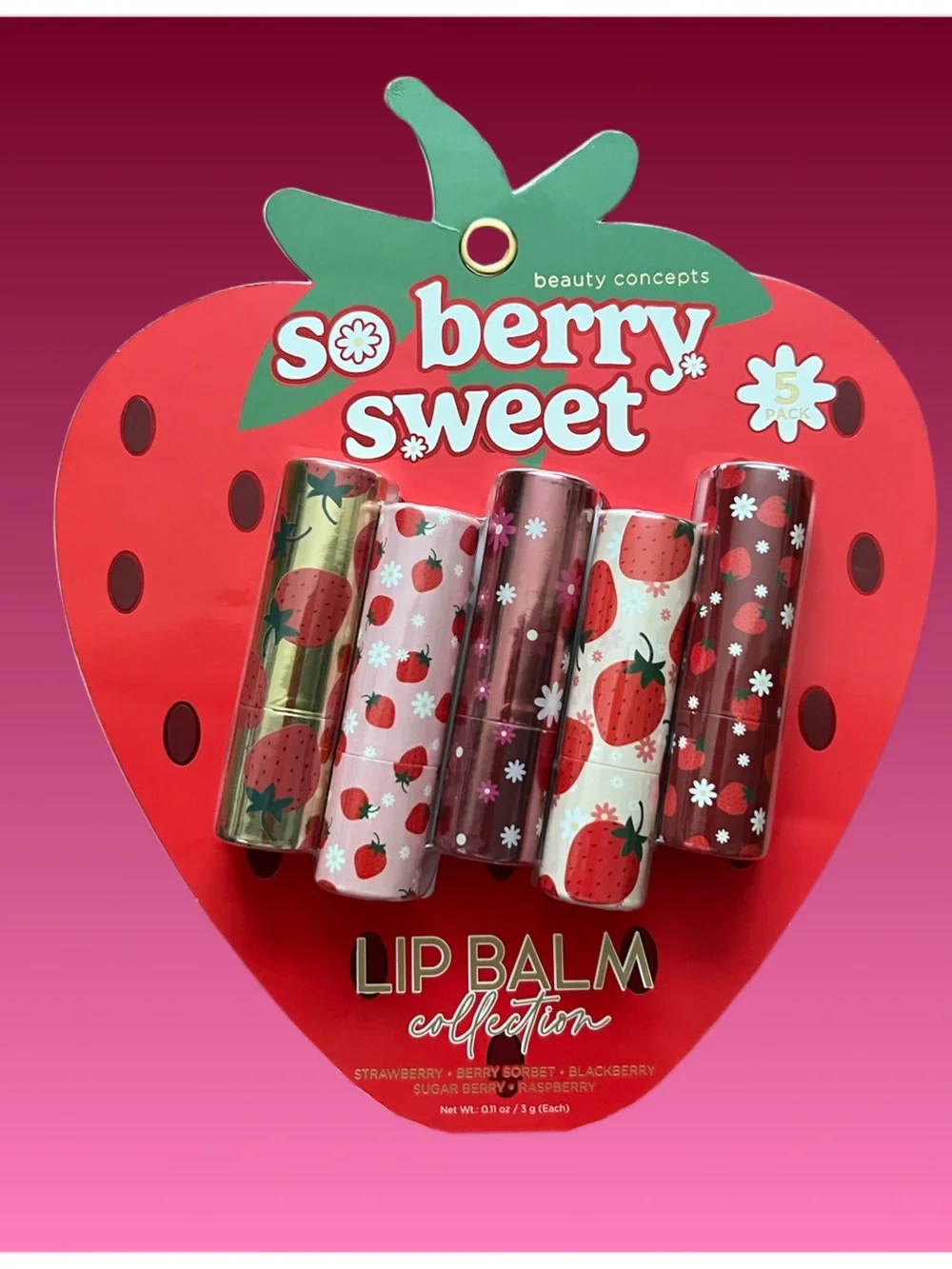 Strawberry Lip Balms (5) 